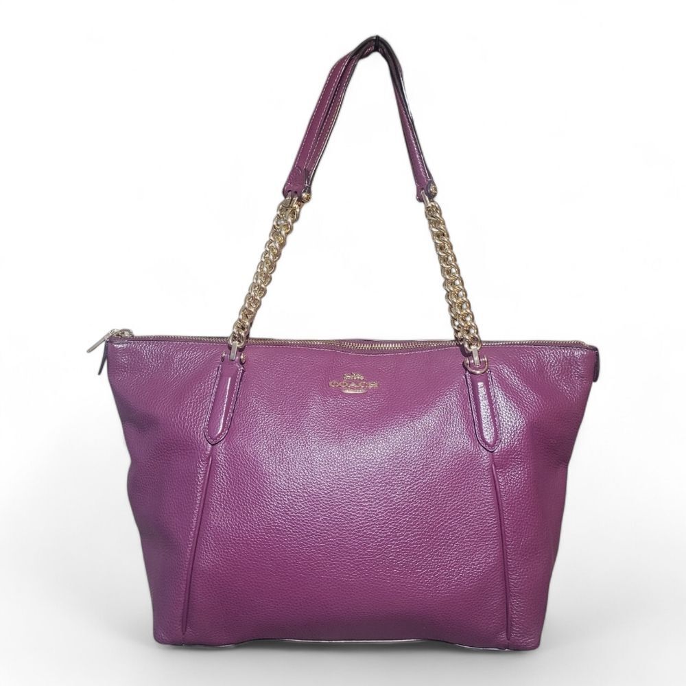 Coach F87775 Ava Chain Tote Dark Berry